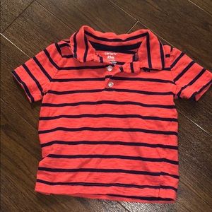 Carter’s orange/navy striped polo